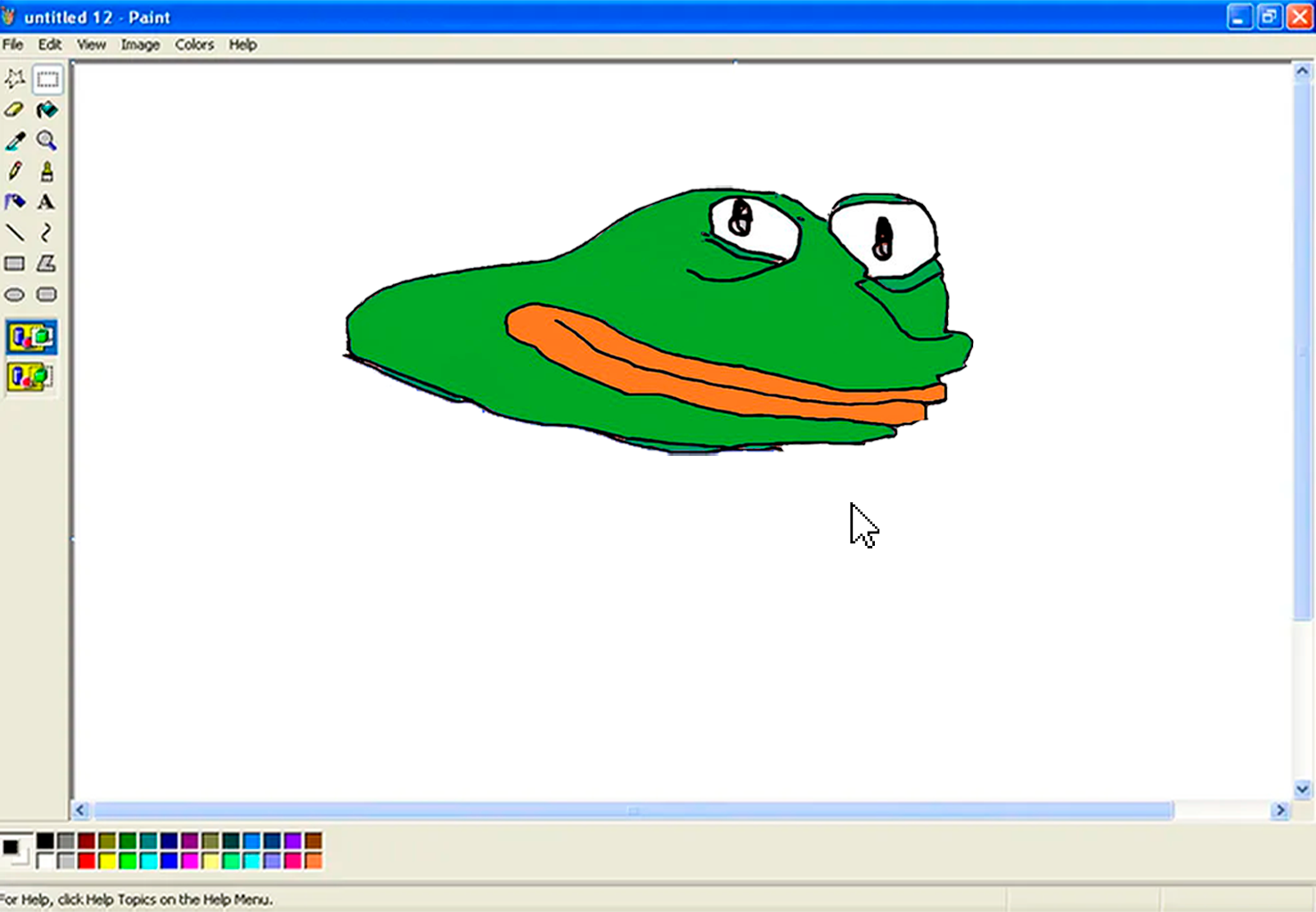 Doodle do Okayeg no Paint (cabeça em forma de ovo, olhos de sapo)